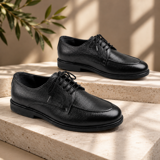 Leather Derby Shoes - BLK