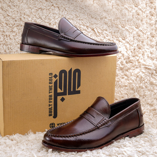 Leather Classic Penny Loafers - BRN