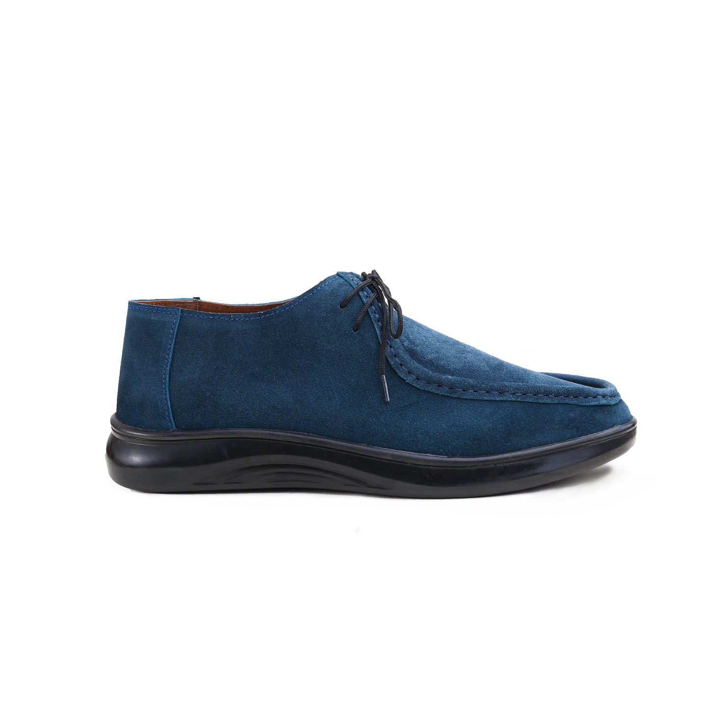 Leather Moc Toe Shoe ( 2.5 Inches Approx Height Increase ) - Blue
