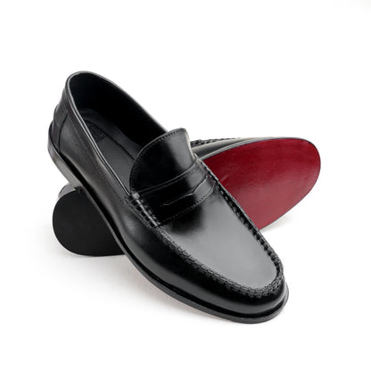 Leather Classic Penny Loafers - BLK