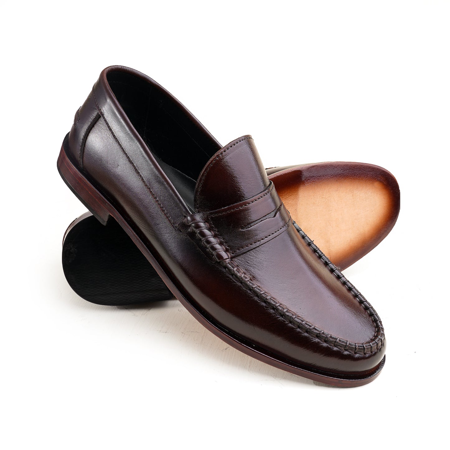 Leather Classic Penny Loafers - BRN