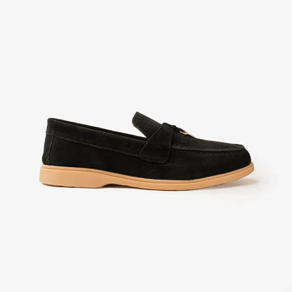Premium Old Money Suede Tassel Loafers - Black