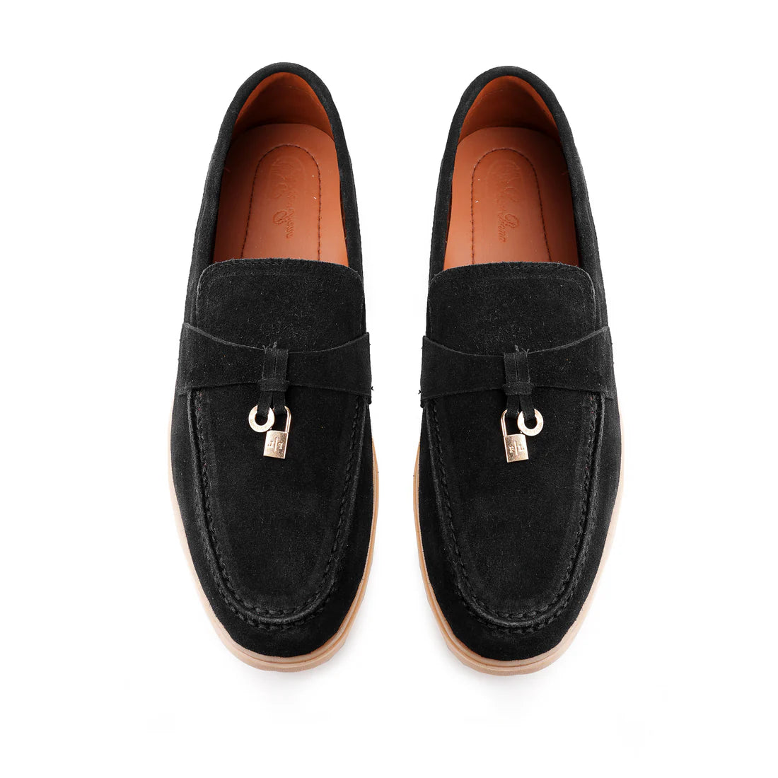 Premium Old Money Suede Tassel Loafers - Black