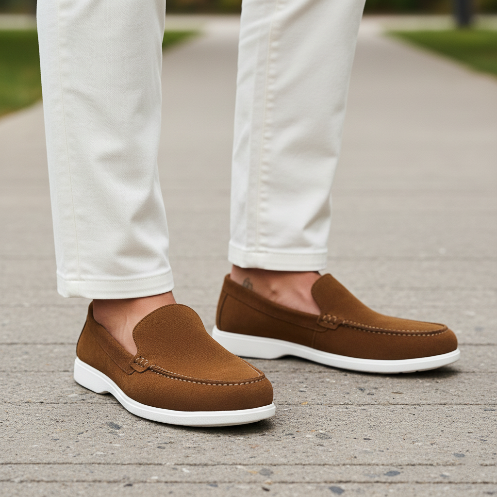 Premium Old Money Suede Loafers - Tan