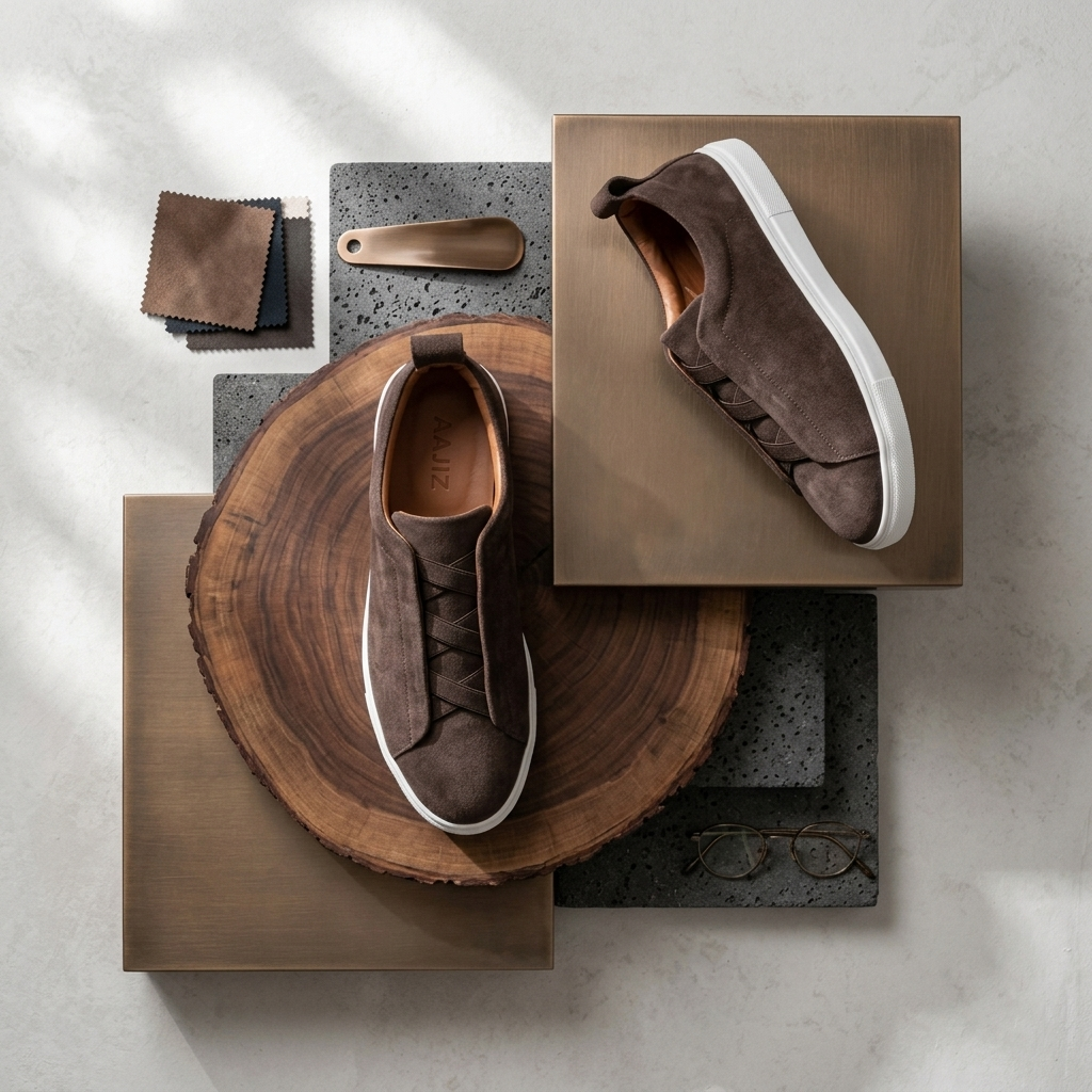 Leather Sneakers - Brown