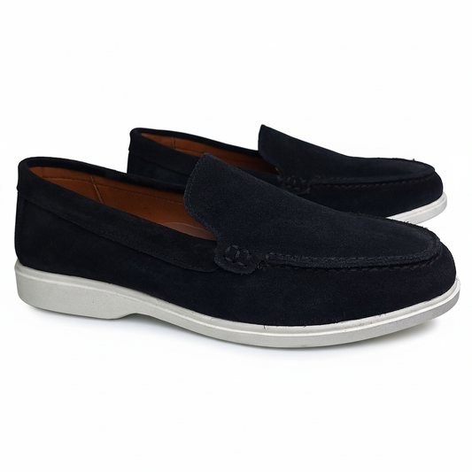 Premium Old Money Suede Loafers - Black