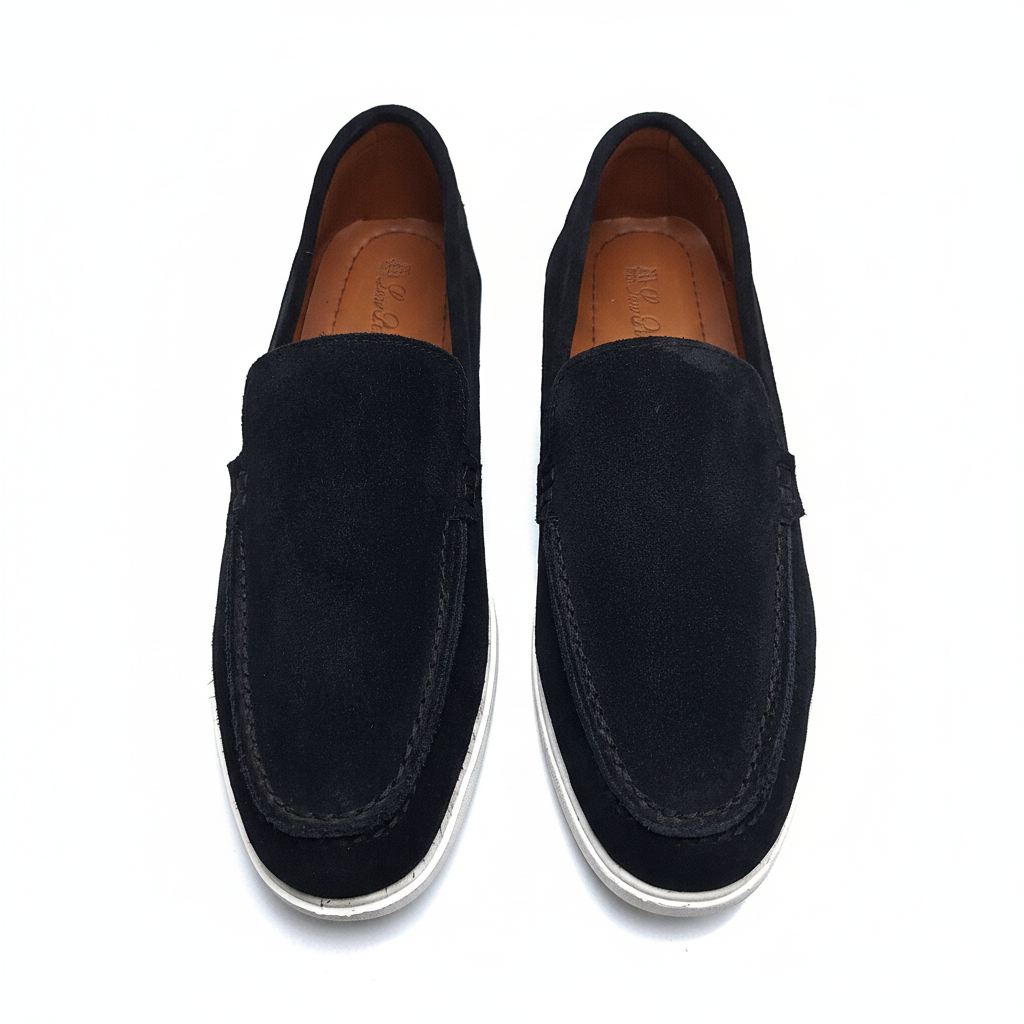Premium Old Money Suede Loafers - Black