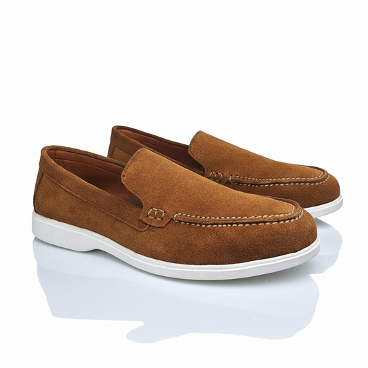 Premium Old Money Suede Loafers - Tan